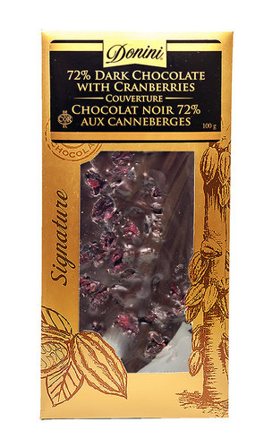 Donini - 100g- 72% Dark Chocolate with Cranberries Product Image