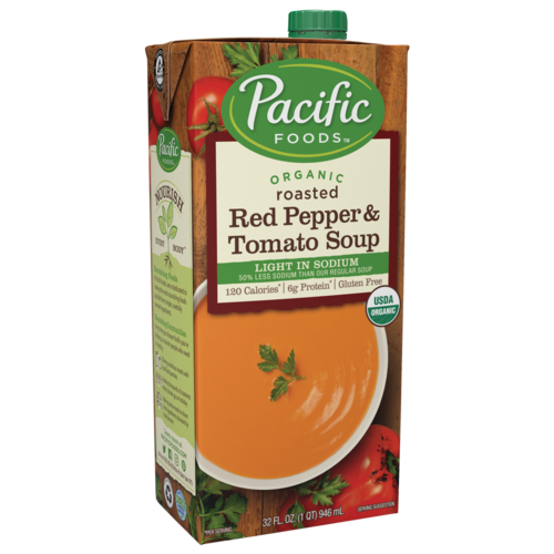 Pacific Foods Organic - Creamy Low Sodium Roasted Red Pepper and Tomato Soup - 1L Product Image