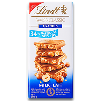 Lindt - Swiss Classic Grandes Milk 34% Hazelnuts  Product Image
