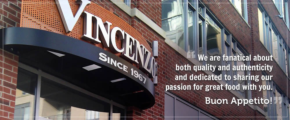 Vincenzo's store front banner