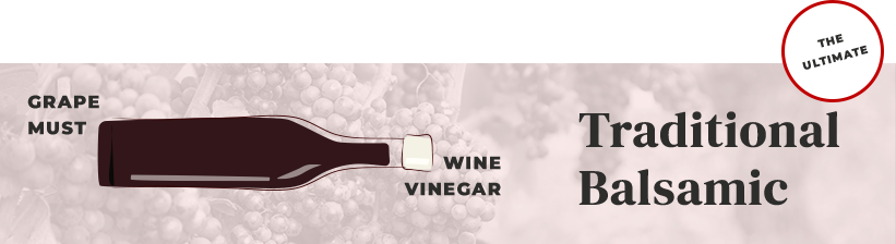 Traditional balsamic graphic - grape must vs. wine vinegar.